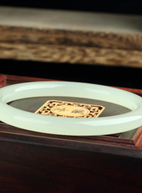 外蒙料青白玉手镯羊脂白圆条玉镯细圆美人镯摔不断外蒙料手镯工厂