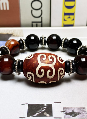 大颗粒玛瑙手链男女款天珠手串直播货源会销玉石礼品展会地摊