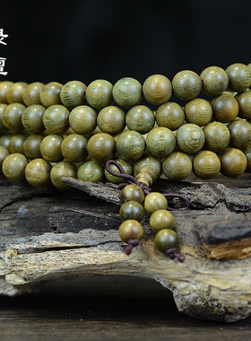 阿根廷老料绿檀佛珠手串108 颗手持檀香木男女士情侣手链文玩