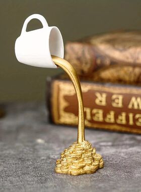 跨境热卖装饰摆件悬浮咖啡杯家居摆件树脂摆件萌咖啡杯摆件爆款