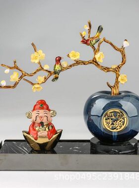 新中式锌合金苹果摆件轻奢创意客厅玄关酒柜家居装饰工艺礼品