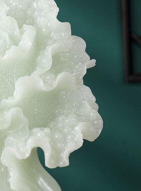 阿富汗玉白菜摆件家居客厅电视柜玄关招财装饰品乔迁开业礼品批发