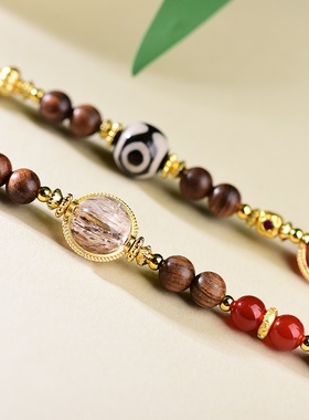 国潮复古手工编织玛瑙天珠项链绳