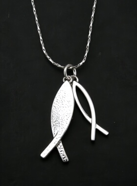 双鱼骨水滴吊坠锁骨链
