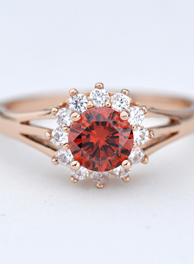 太阳花仿真钻戒镶嵌日韩