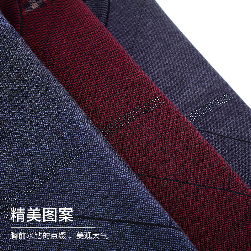 爸爸本命年红色衣服冬季加绒加厚中老年男士圆领保暖毛衣中年男装,淘宝优惠券,粉丝福利购,淘宝优惠卷