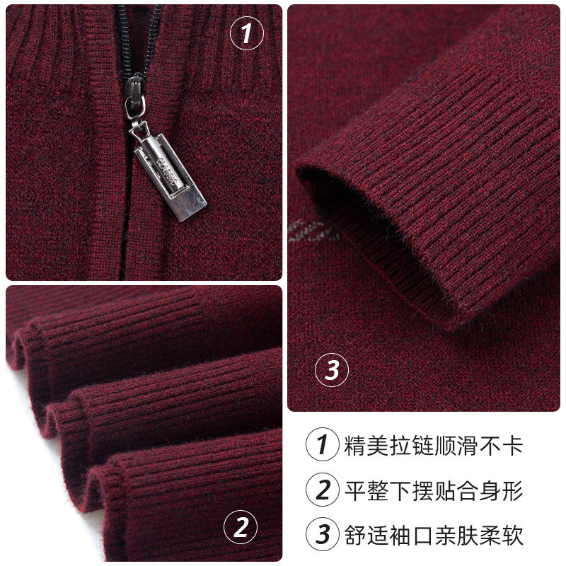 爸爸毛衣厚款中年男士本命年红色针织打底衫中老年爷爷冬季保暖衣,淘宝优惠券,粉丝福利购,淘宝优惠卷