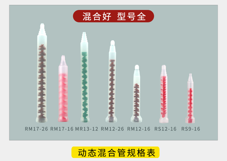 RM17-26AB动态混合管胶水搅拌管RM12-26混料管混胶头13-25混胶管 - 图3