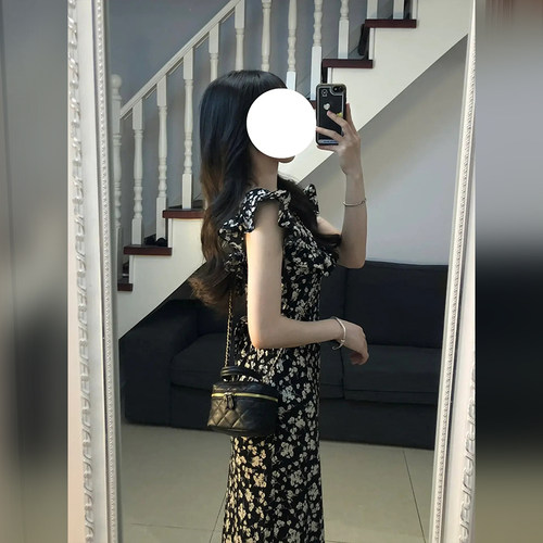 145小矮个子碎花连衣裙女夏季150显高穿搭配收腰约会法式长裙子xs - 图0