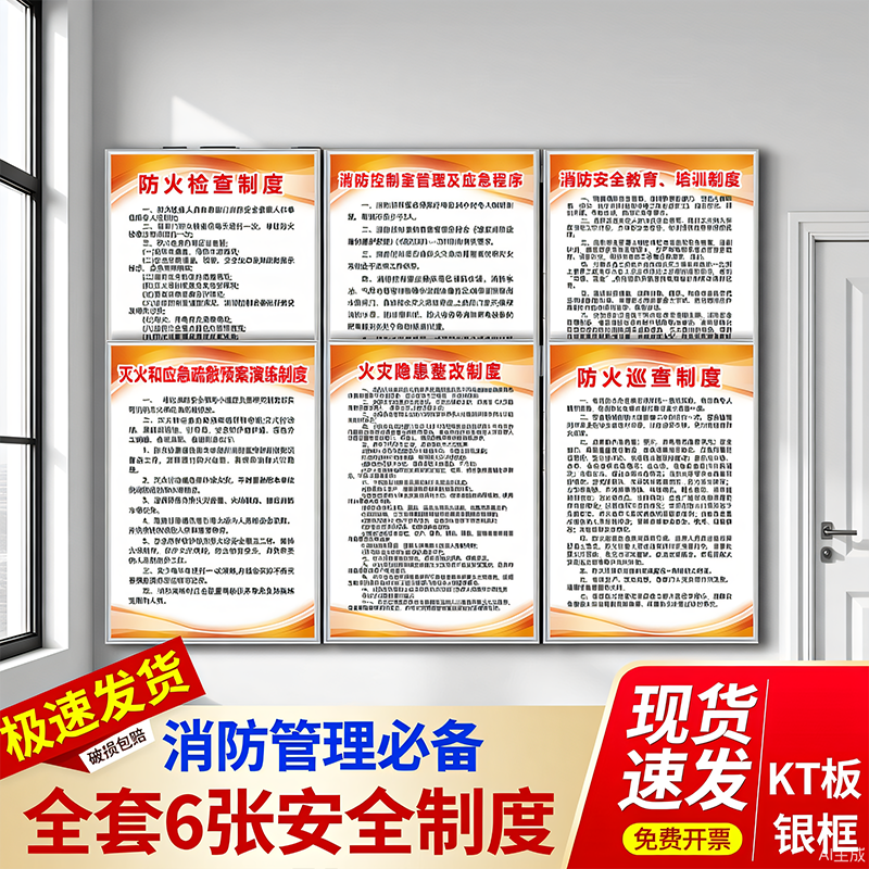 消防管理制度安全生产管理标识牌仓库6s管理标识牌公司规章制度牌 - 图0