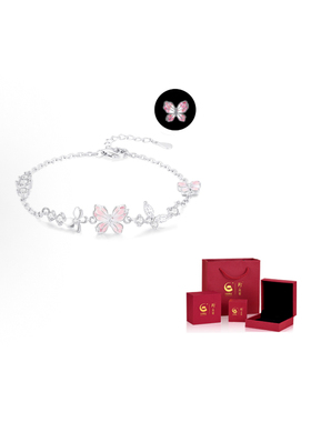 珍·尚银 【夜光四叶草】幸运星星璀璨闪耀简约百搭银925手链女款