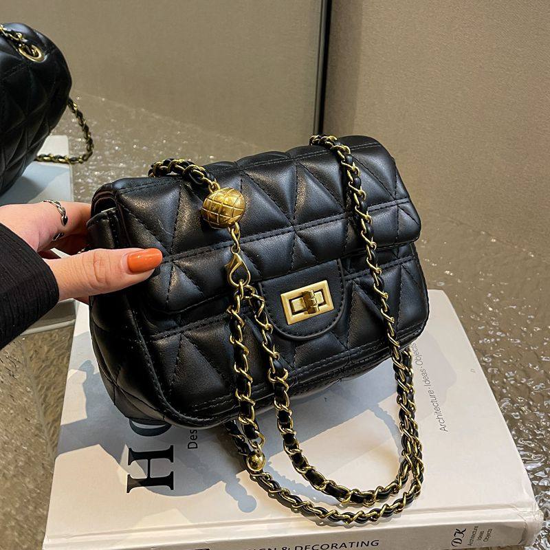 高级感包包女秋冬2025新款时尚菱格链条包百搭小众单肩斜挎小方包,淘宝优惠券,粉丝福利购,淘宝优惠卷