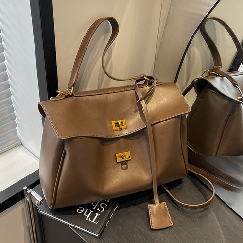 大容量麂皮绒女士包包2025新款秋冬复古单肩包上班通勤斜挎托特包 - 图2