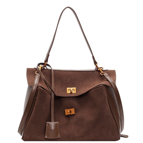 大容量麂皮绒女士包包2025新款秋冬复古单肩包上班通勤斜挎托特包 - 图3