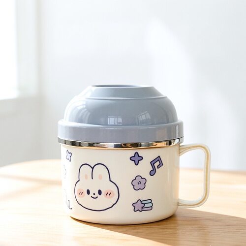 304不锈钢新款饭盒带盖学生快餐杯泡面碗上班族宿舍成人碗筷套装 - 图2