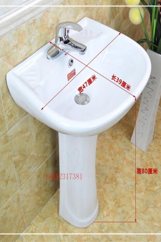 立柱盆洗手盆陶瓷洗脸盆阳台洗漱台面盆小号立柱盆特价北京可安装 - 图1