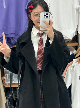 红色格纹jk领带女学院风学生衬衫