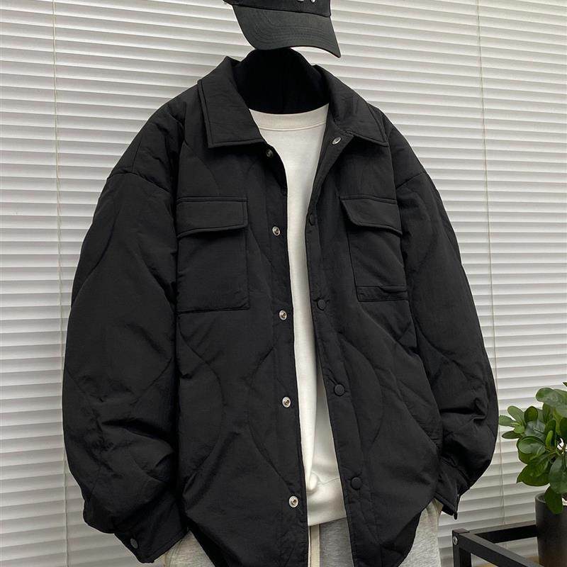 潮胖子2025冬季轻便羽绒装翻领衬衫轻薄款羽绒服男加肥加大码外套,淘宝优惠券,粉丝福利购,淘宝优惠卷