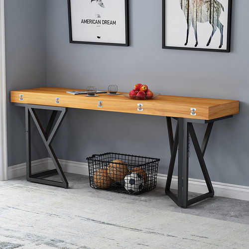 简约定制餐桌子小户型家用可折叠长条桌移动实木异形对折饭桌现代 - 图0