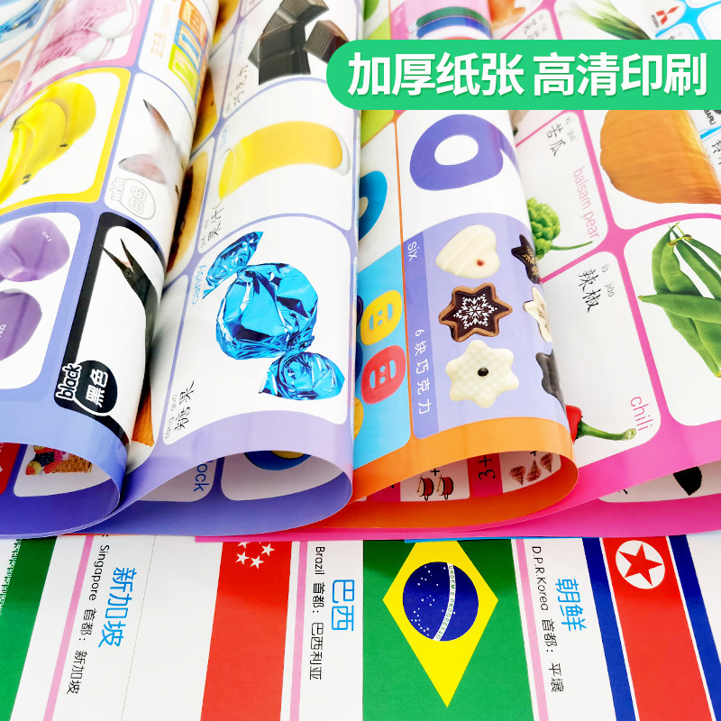 婴幼儿童启蒙看图识字无声宝宝挂图 远图量子母婴玩具挂图/认知卡