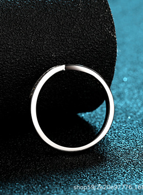 S925纯银戒指女V形戒14分莫桑钻戒指排戒结婚戒仿真钻小红书同款