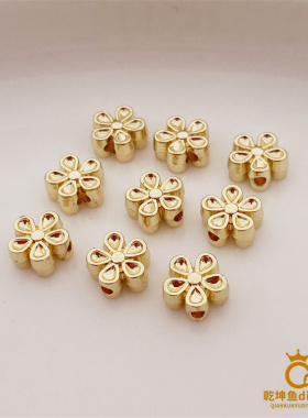 14K包金桃花珠转运珠散珠diy隔珠