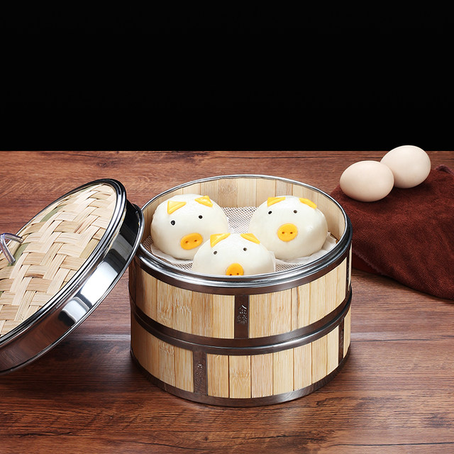 Steel edge bamboo steamer commercial new type reinforced