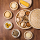 Household bamboo steamer commercial small steamer steamer drawer grid round small steamer steamed dumplings shaomai steamed restaurant dim sum cage