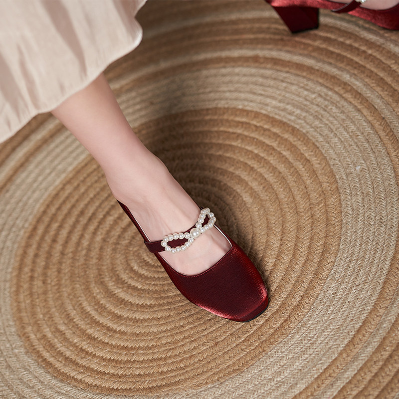 玛丽珍女鞋胖宽脚背高方头新娘秀禾高跟鞋加肥加宽女鞋大码41一43,淘宝优惠券,粉丝福利购,淘宝优惠卷