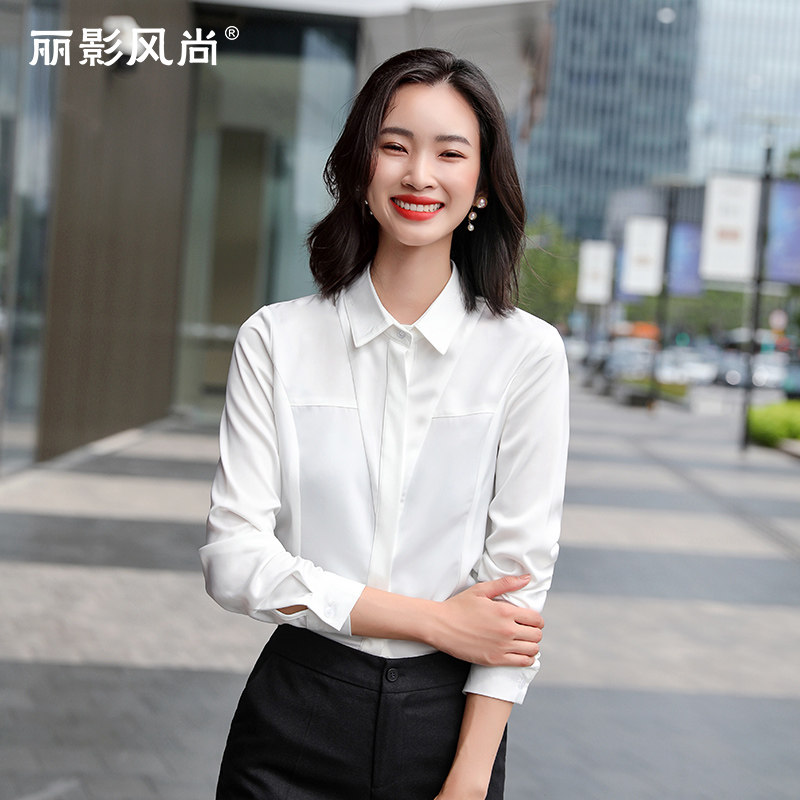 ol职业气质长袖雪纺设计感小众衬衫 丽影风尚衬衫