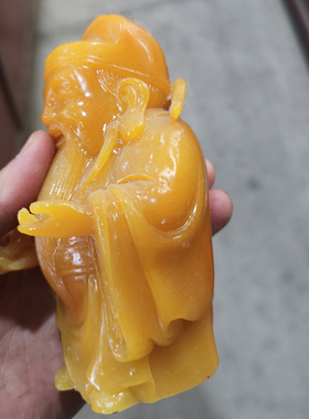 田黄石财神爷镇宅寿星家居装饰