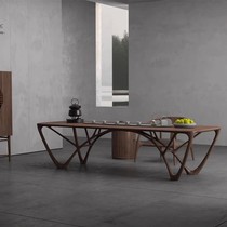 New Chinese solid wood tea table and chairs combined North American black walnut wood dry and wet tea table minimalist Zen Serie tea room Tea table