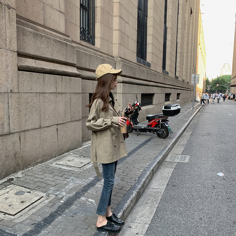 珍珍家韩版气质短风衣女秋 新款小个子英伦风收腰宽松洋气外套 2020 珍珍家韩版气质短风衣女秋 新款小个子英伦风收腰宽松洋气外套 2020