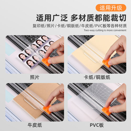 A4切纸刀小型便携塑料裁纸机神器照片切割器迷你闸刀铡纸刀手动相片纸张裁剪器桌面铡刀切圆四合一滑动裁纸器 - 图3