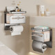 Bathroom tissue box toilet storage rack without punching holes