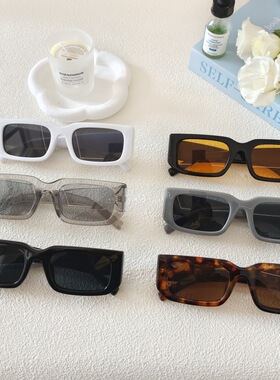 新款男女小框方形时尚休闲太阳镜