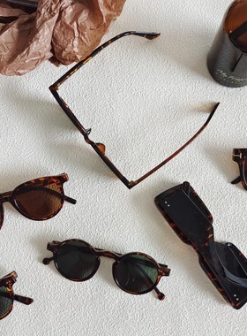 豹纹色系ins墨镜男防晒感凹造型