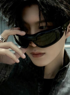 我太帅了机车前卫酷炸黑色G家墨镜Y2K遮阳防风拍照高级感太阳眼镜