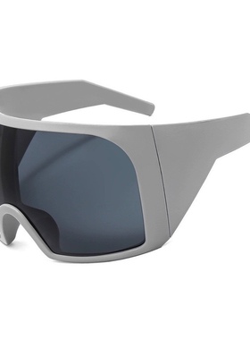 黑酷全包围户外连体骑行防风未来感墨镜男士Y2K大框防晒太阳眼镜