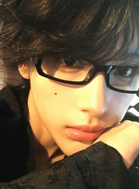 黑色窄长方框纯欲装饰眼镜男女Y2K日系超轻近视二次元网红平光镜