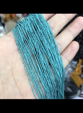 极细松石圆管/阿富汗青金石/伊朗松石/项链/长度35-38cm/DIY串珠