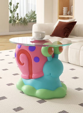 客厅装饰可爱海绵宝宝小蜗茶几床头收纳柜置物架新居现代软装摆件