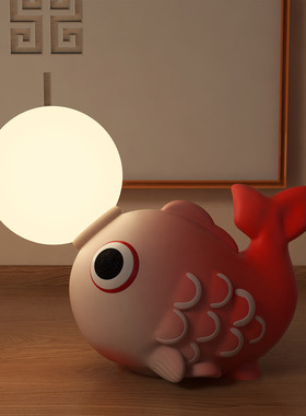 可爱鲤鱼造型台灯创意装饰摆件