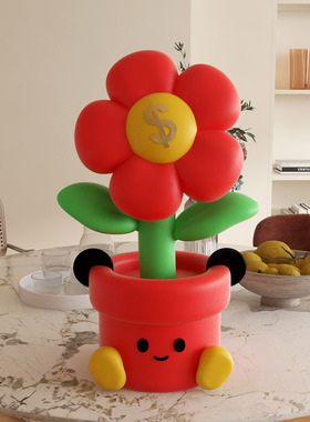 可爱花朵有钱花卡通桌面摆件