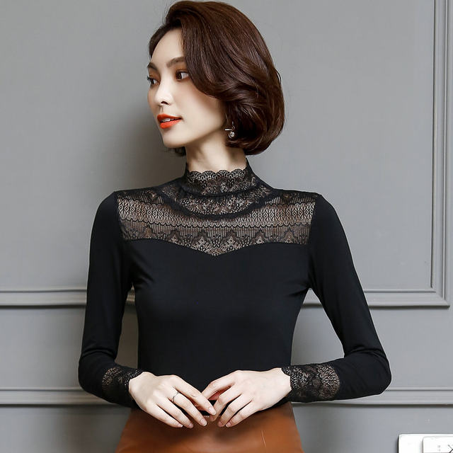 Modal bottoming shirt slim fit lace ເສື້ອ bottoming versatile
