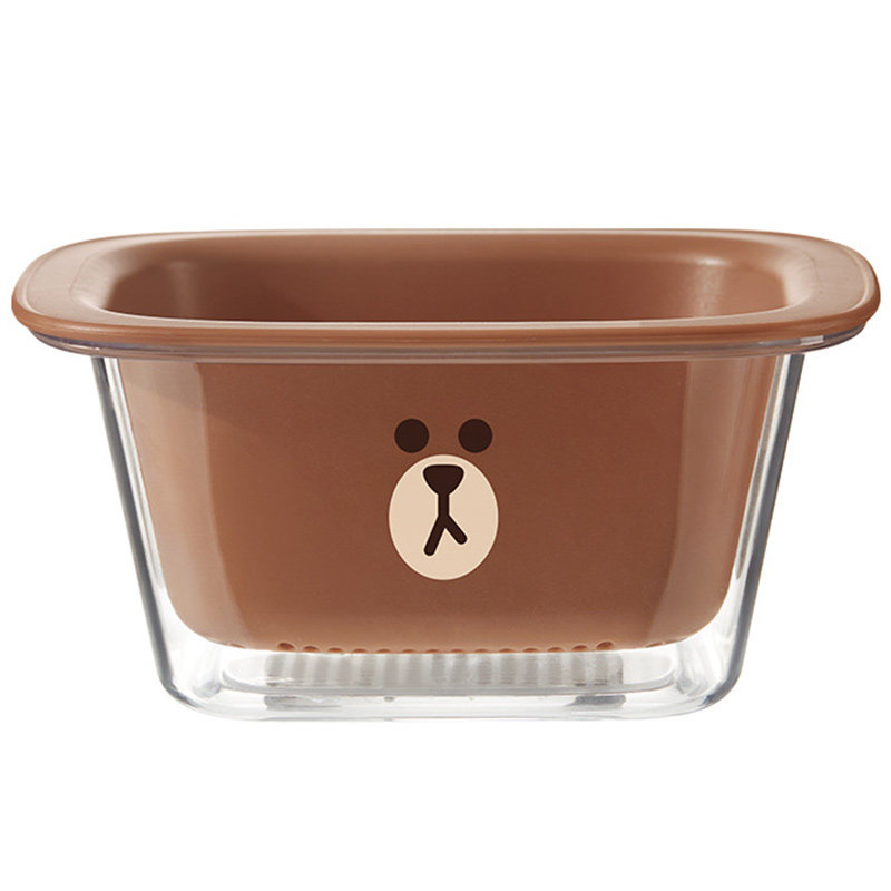 LINE FRIENDS布朗熊厨房双层沥水篮小洗菜篮家用客厅迷你果蔬盘,淘宝优惠券,粉丝福利购,淘宝优惠卷