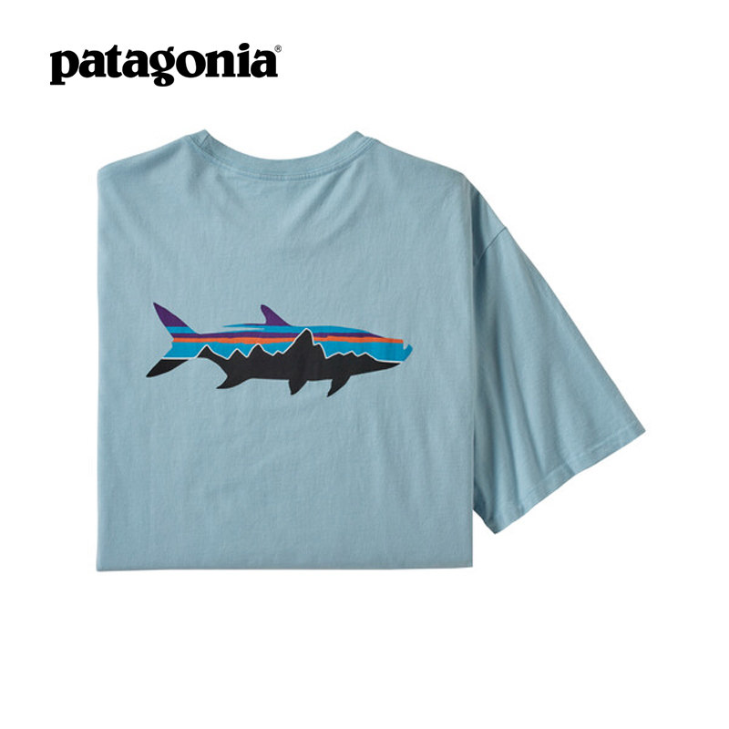 男士有机棉飞钓短袖fitz Roy Fish Patagonia巴塔哥尼亚