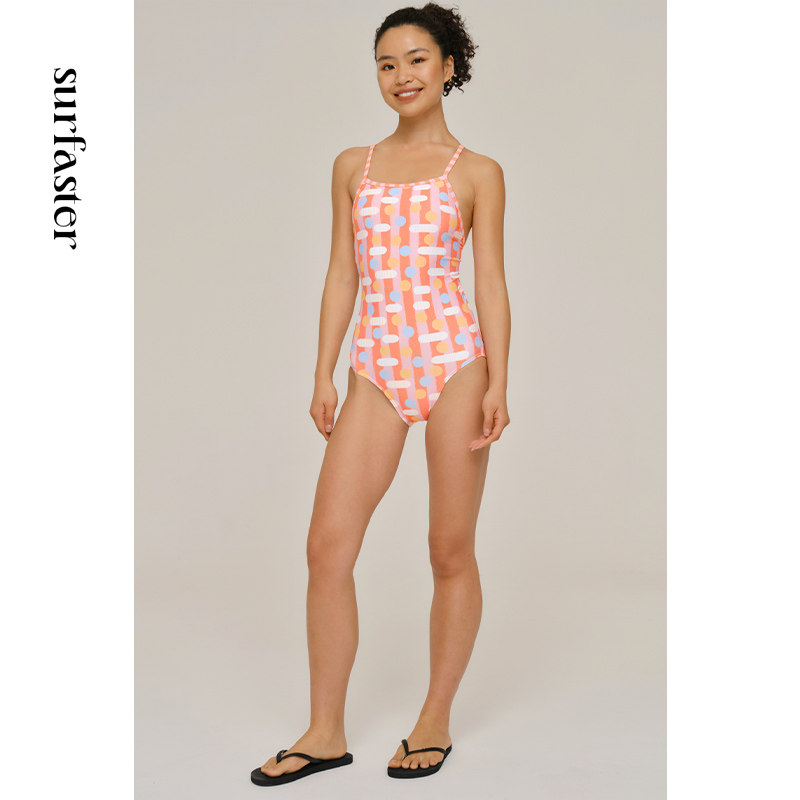 速浪|RS旗舰莱卡系列|RS09粉柚格|无胸垫|竞速泳衣游泳,淘宝优惠券,粉丝福利购,淘宝优惠卷