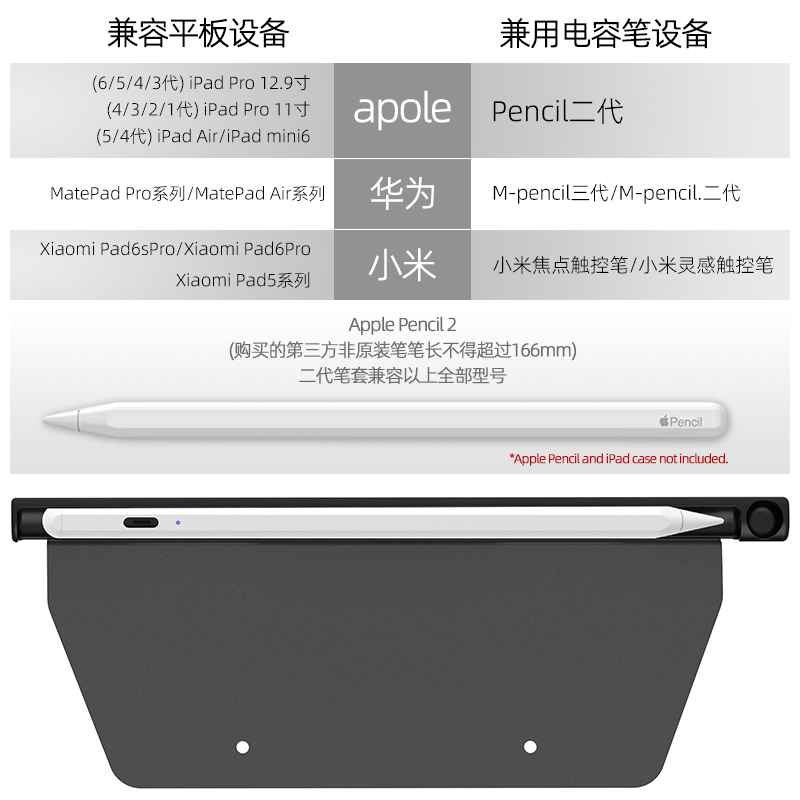 FCWM适用2025苹果iPadPro11保护套秒控键盘applepencil笔套磁吸搭扣二代保护壳6带笔槽Air5双面夹ipencil笔夹 - 图2