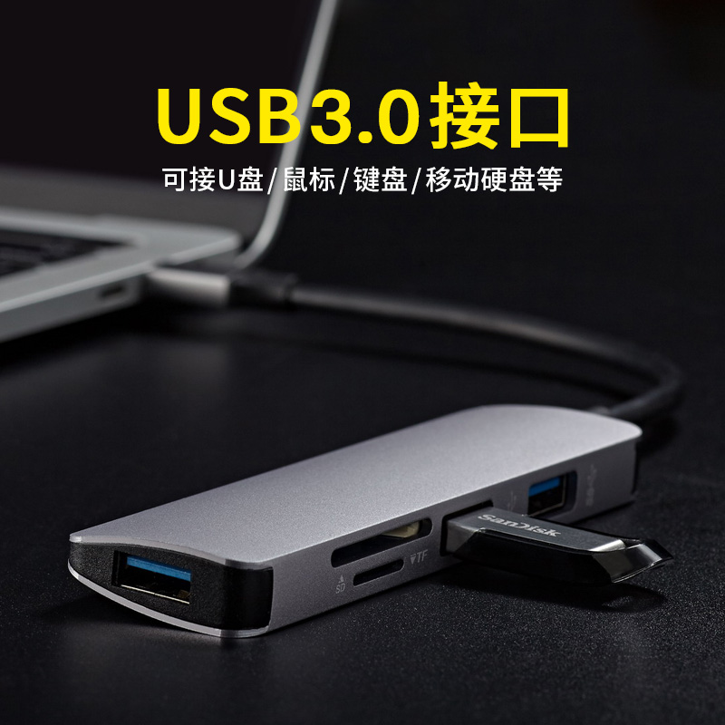 适用苹果笔记本TYPE-C华为Macbook12Pro13air电脑转换器头16寸14扩展坞VGA拓展平板转接读卡sd卡USB分线HDMI - 图1